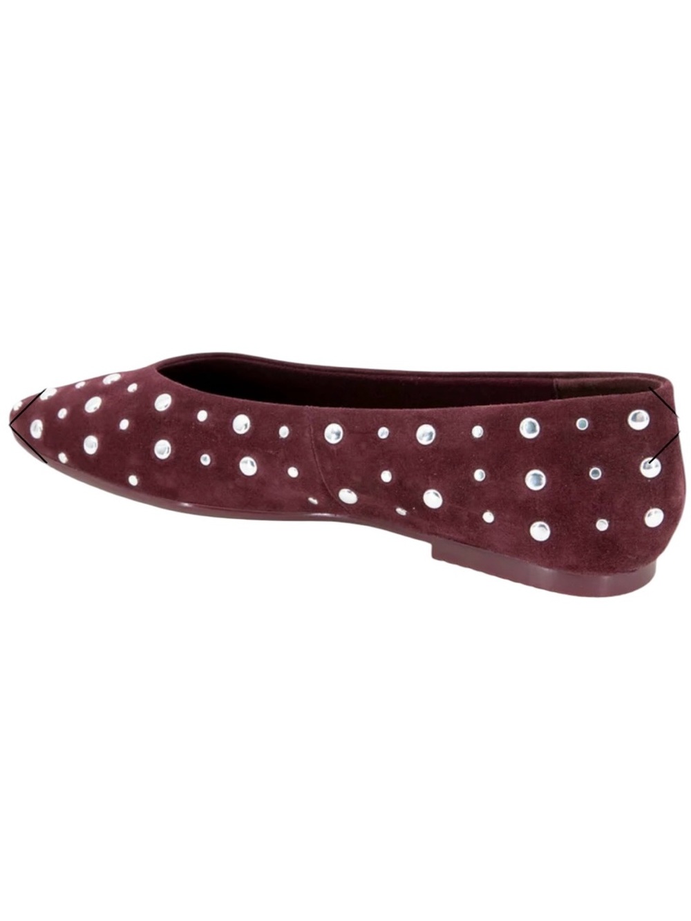 Splendid Latouche Studded Flat in Dark Plum Size 9 - Picture 4 of 11